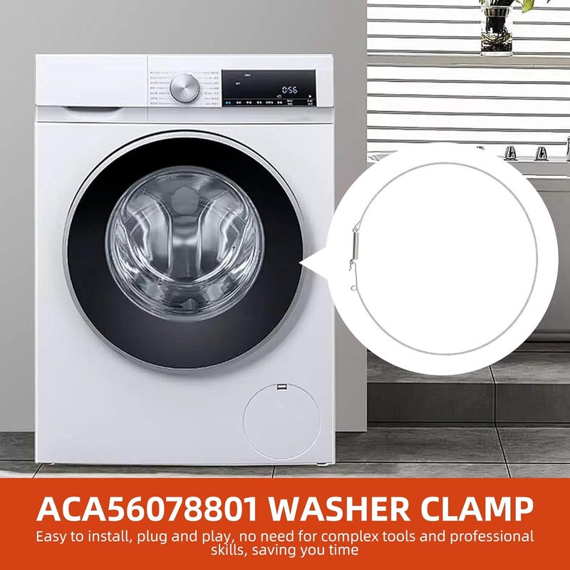 WONEHI حلقة تثبيت حشية باب الغسالة ACA56078801 لجهاز LG Kenmore غسالات التحميل الأمامي مجموعة المشبك لـ ACA56078802 غسالة LG التحميل الأمامي نابض، استبدال AP4998833 AH3530864 EA3530864 PS3530864 - Image 4